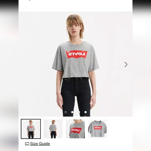 Sz med women's crop top Levi's reverse logo graphic tee 😁 - Picture 1 of 8